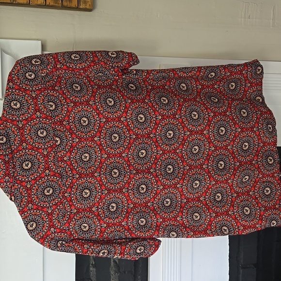 Denim & Flower Red Patterned Shirt - Picture 10 of 10